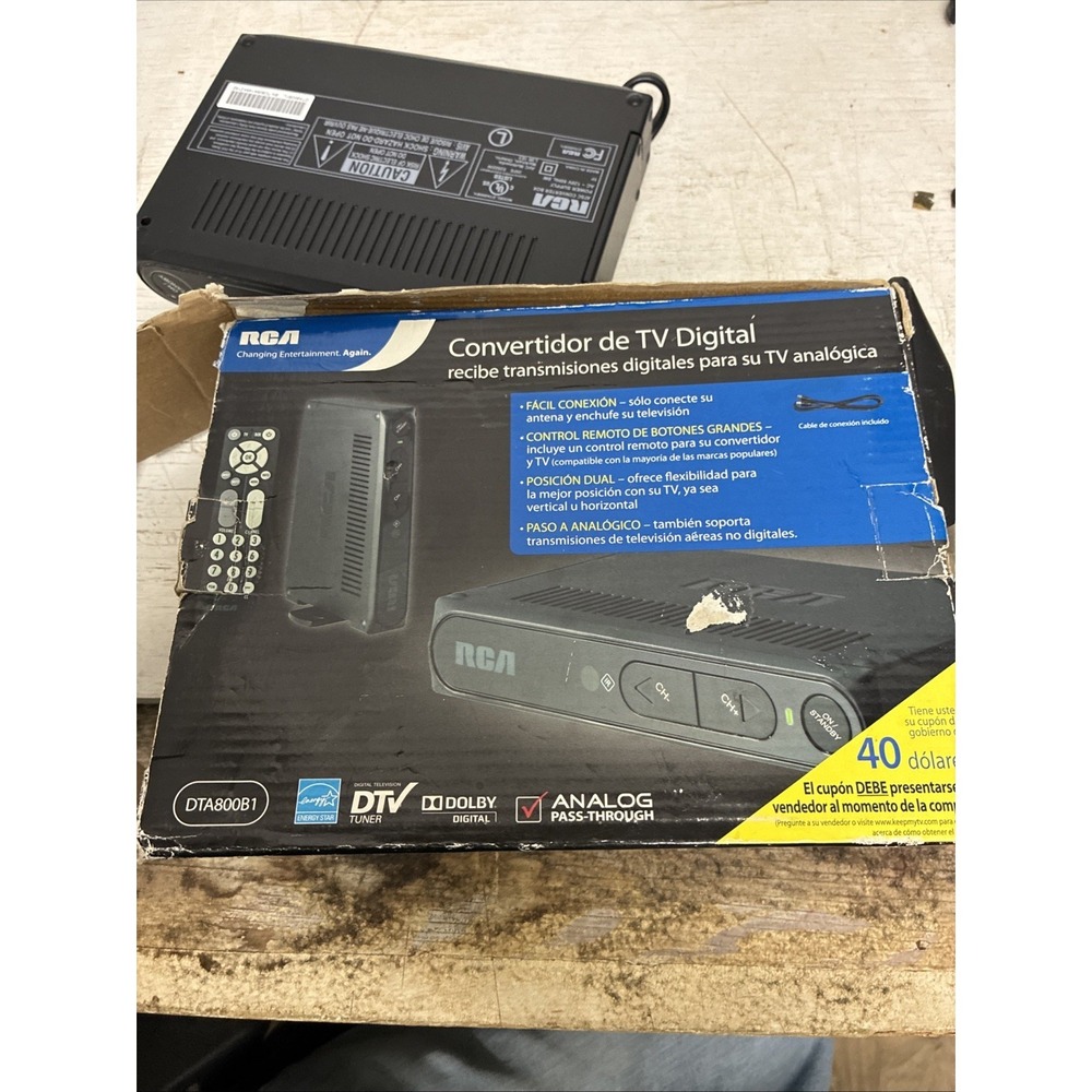 RCA - DTA800B1 Digital-to-Analog TV Video Converter Paperwork And Control